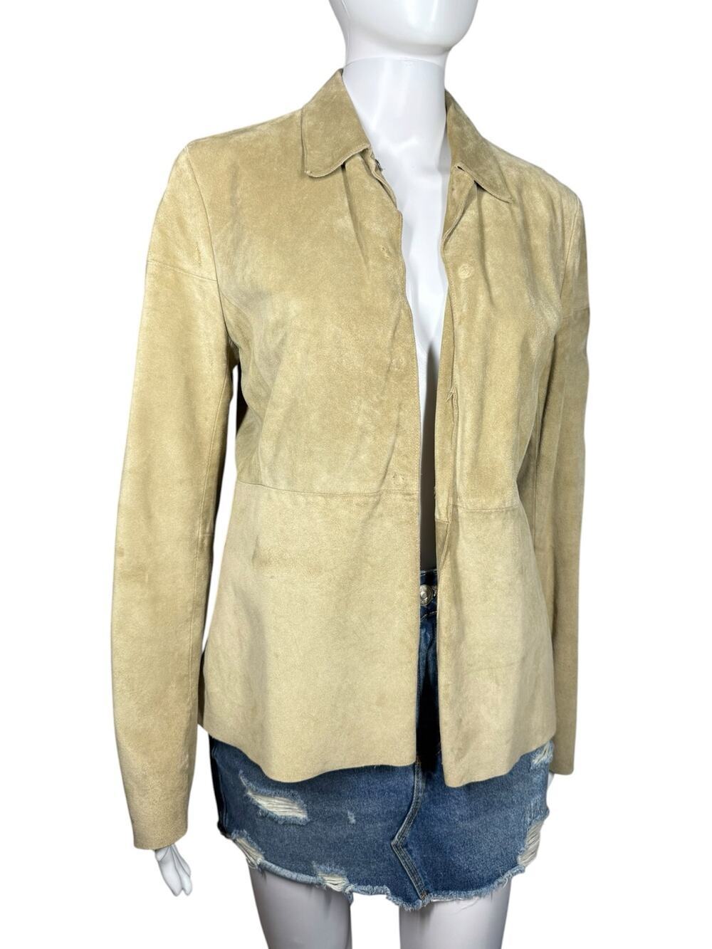 Banana Republic y2k 2000s Camel Suede Jacket Women's Small - Missing Buttons